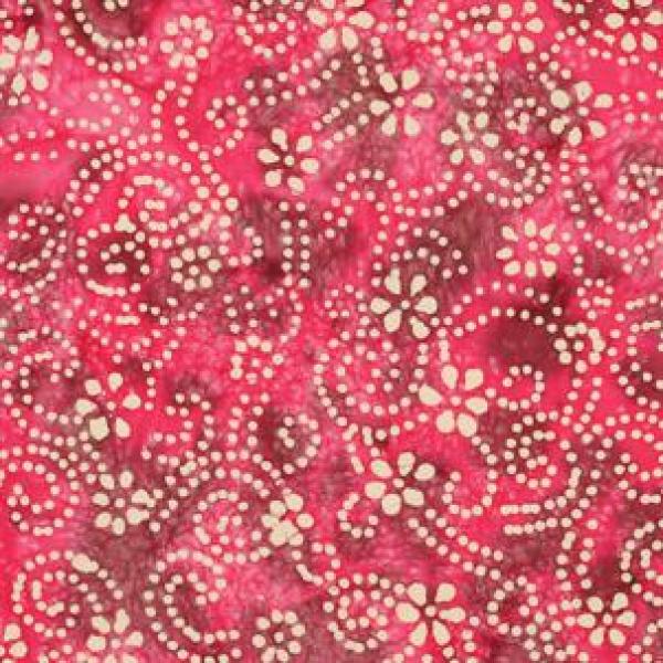 Baumwolle Batik einzigartig gefertigt Beige auf Pink